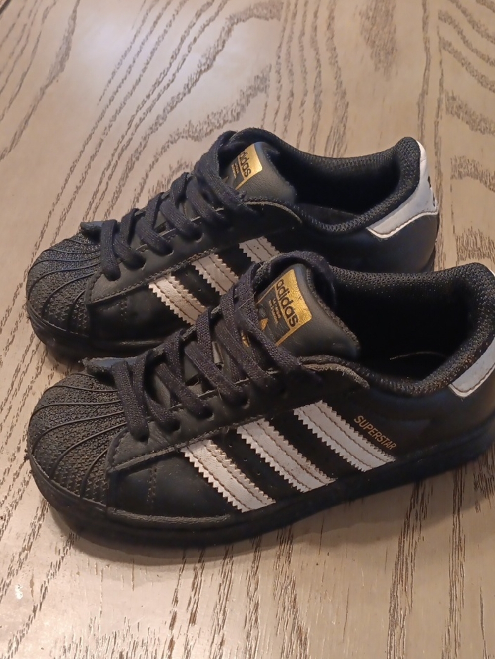 adidas Kids Black Sneakers with White Stripes
